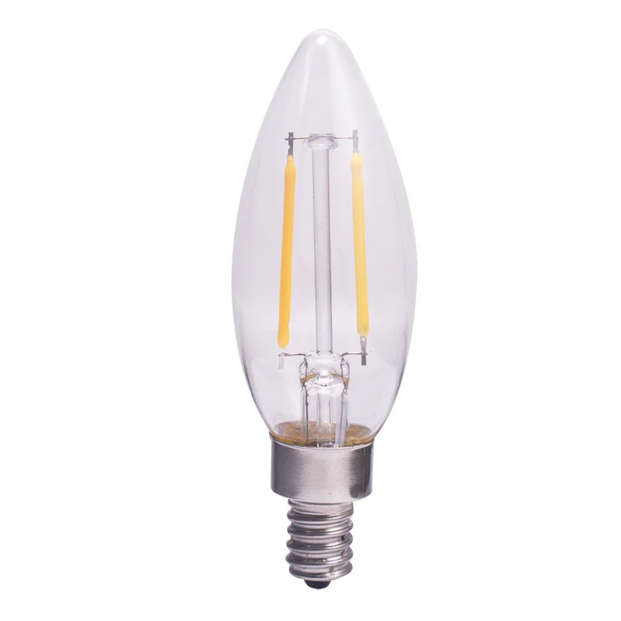 Luxrite LED B11 Torpedo Tip Chandelier Light Bulb, E12 Candelabra Base, 4W, 5000K - Bright White, 400 Lumens, 80 CRI, Clear Finish, Dimmable, Pack of 12 (LR21578) - Cheap-Us