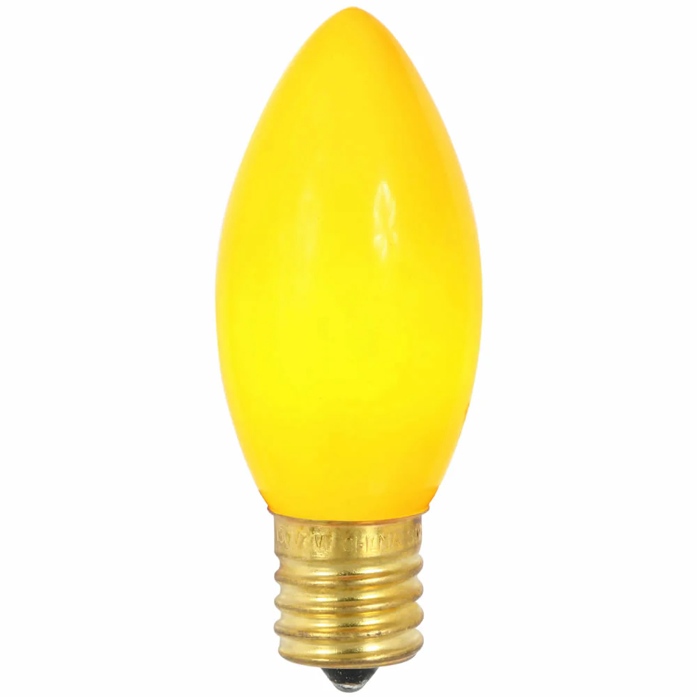 Vickerman C9 Ceramic Yellow Replacement Bulb 7 Watts 130 Volt UL. box of 25 - Cheap-Us