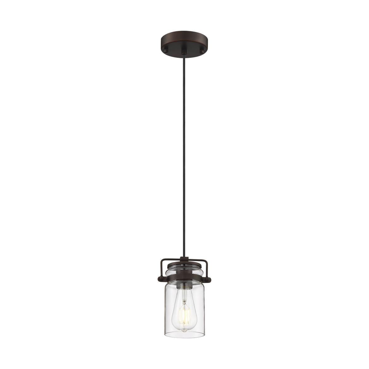 60-6731 ANTEBELLUM 1 LT MINI PENDANT Antebellum - 1 Light Mini Pendant - with Clear Glass -Mahogany Bronze Finish - Cheap-Us