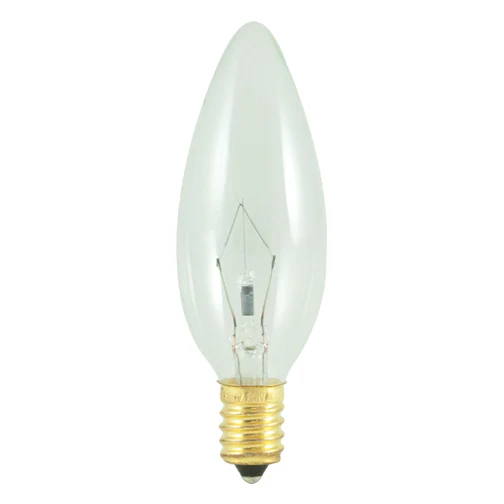 Bulbrite 60CTC/E14 60 Watt Incandescent B10 Torpedo Chandelier Bulb, European Base, Clear - Cheap-Us