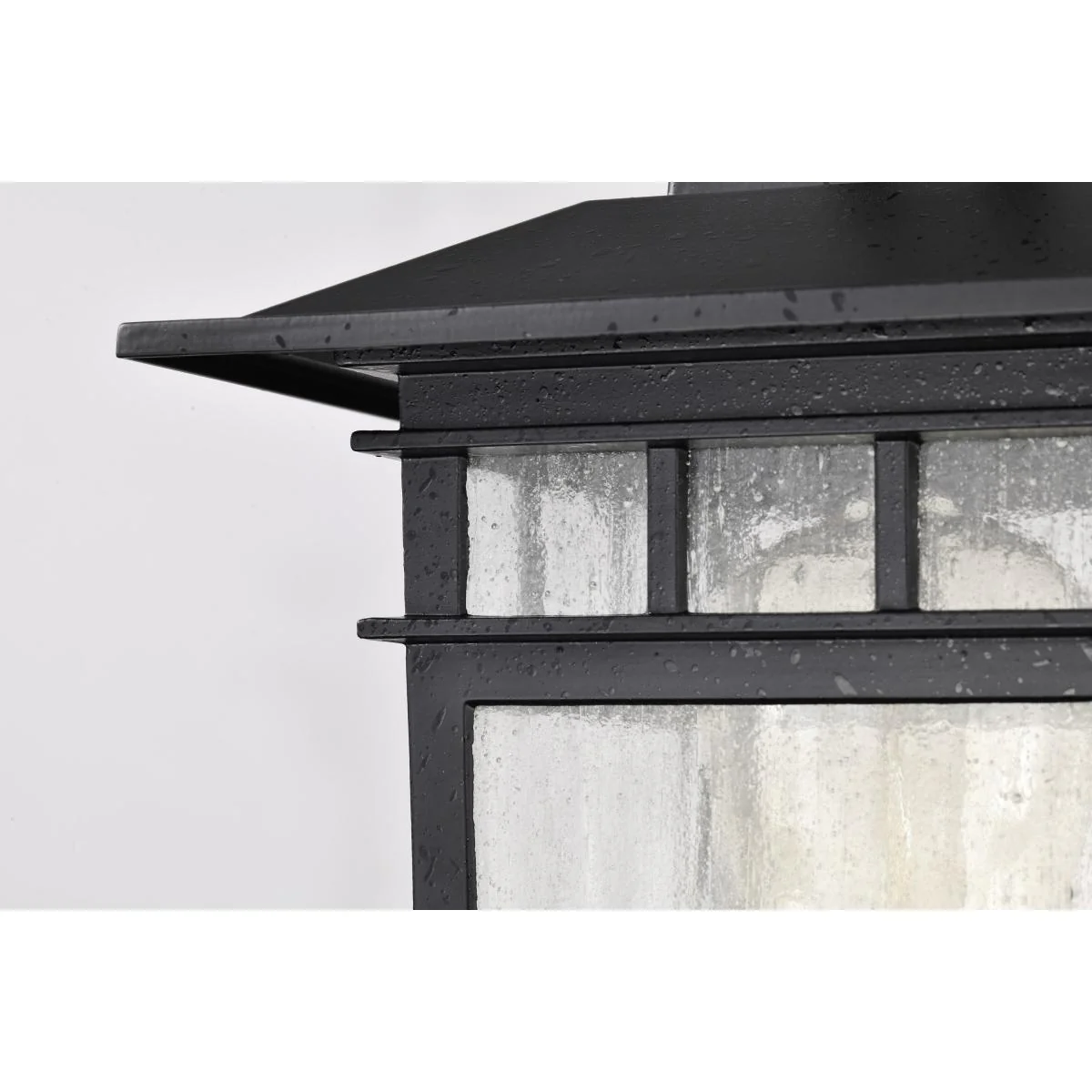 60-5956 COVE NECK 1LT OUTDOOR SM POST Cove Neck Collection Outdoor Medium 14 inch Post Light Pole Lantern; Textured Black Finish with Clear Seeded Glass - Cheap-Us