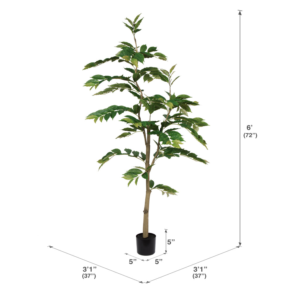 Vickerman 6' Potted Artificial Green Nandina Tree. - Cheap-Us