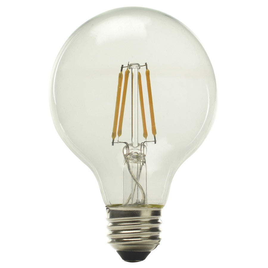 Luxrite LED G25 Globe Light Bulb, E26 Medium Base, 5W, 5000K - Bright White, 80 CRI, Clear Finish, Dimmable (LR21620) - Cheap-Us