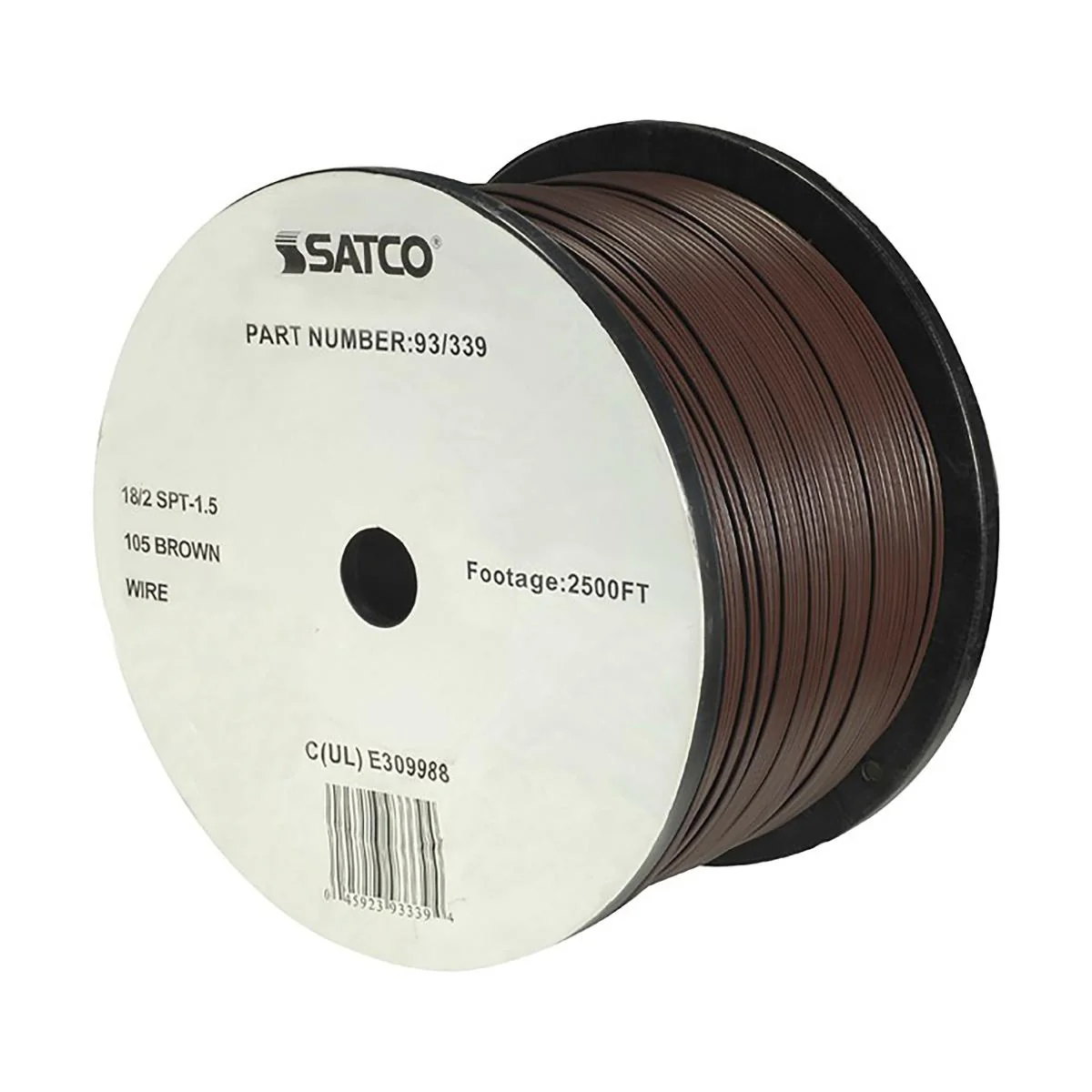 Lamp And Lighting Bulk Wire; 18/2 SPT-1.5 105C; 2500 Foot/Reel; Brown - Cheap-Us