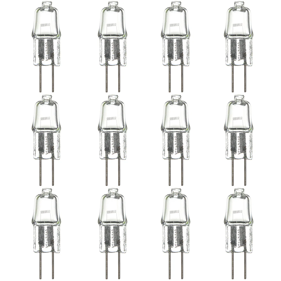 Sunlite 40609-SU Q20/CL/G4/12V Halogen 20-Watt Single Ended T3.5, Clear Light Bulb, 220 Lumen, 12 Volt, G4 (2-Pin) Base, 2000 Hour Life Span, 12 Pack, 3200K-Cool White - Cheap-Us