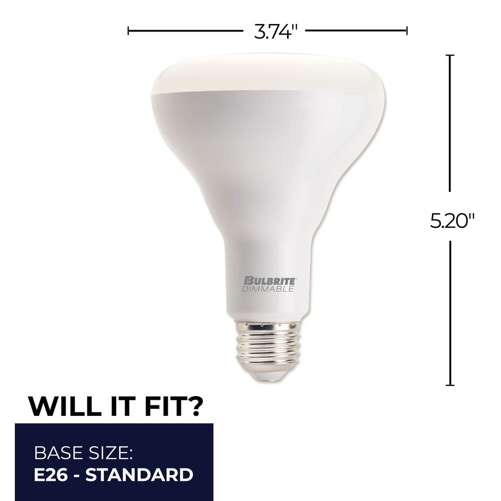 Bulbrite LED BR30 Dimmable Medium Screw Base (E26) Light Bulb 65 Watt Equivalent 3000K, Frost 48-Pack - Cheap-Us