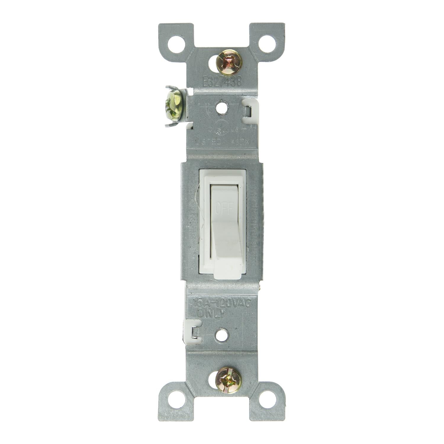Sunlite E505 On/Off Grounded Toggle Switch, White - Cheap-Us