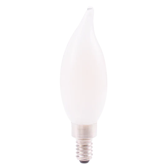 Luxrite LED Flame Tip Chandelier Light Bulb, E12 Candelabra Base, 5W, 2700K - Warm White, 550 Lumens, 80 CRI, White Finish, Dimmable, Pack of 10 (LR21563) - Cheap-Us