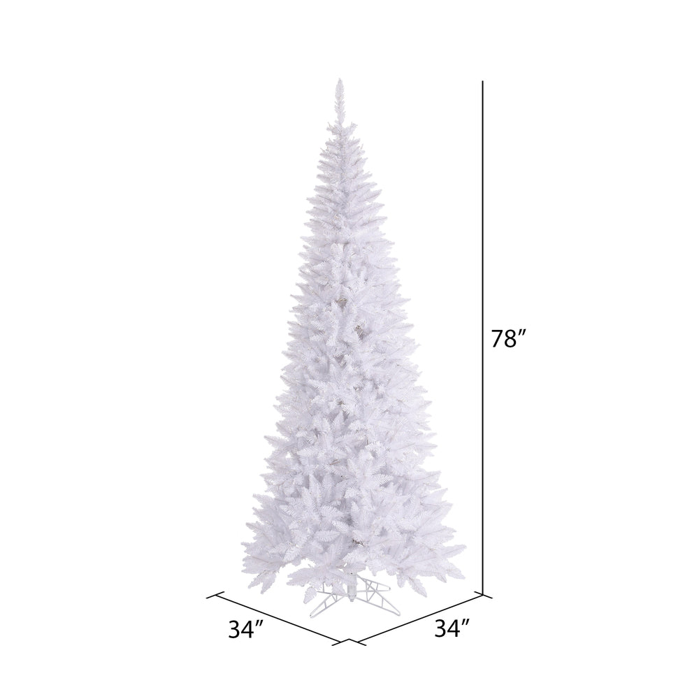Vickerman 6.5' White Fir Slim Artificial Christmas Tree Unlit - Cheap-Us