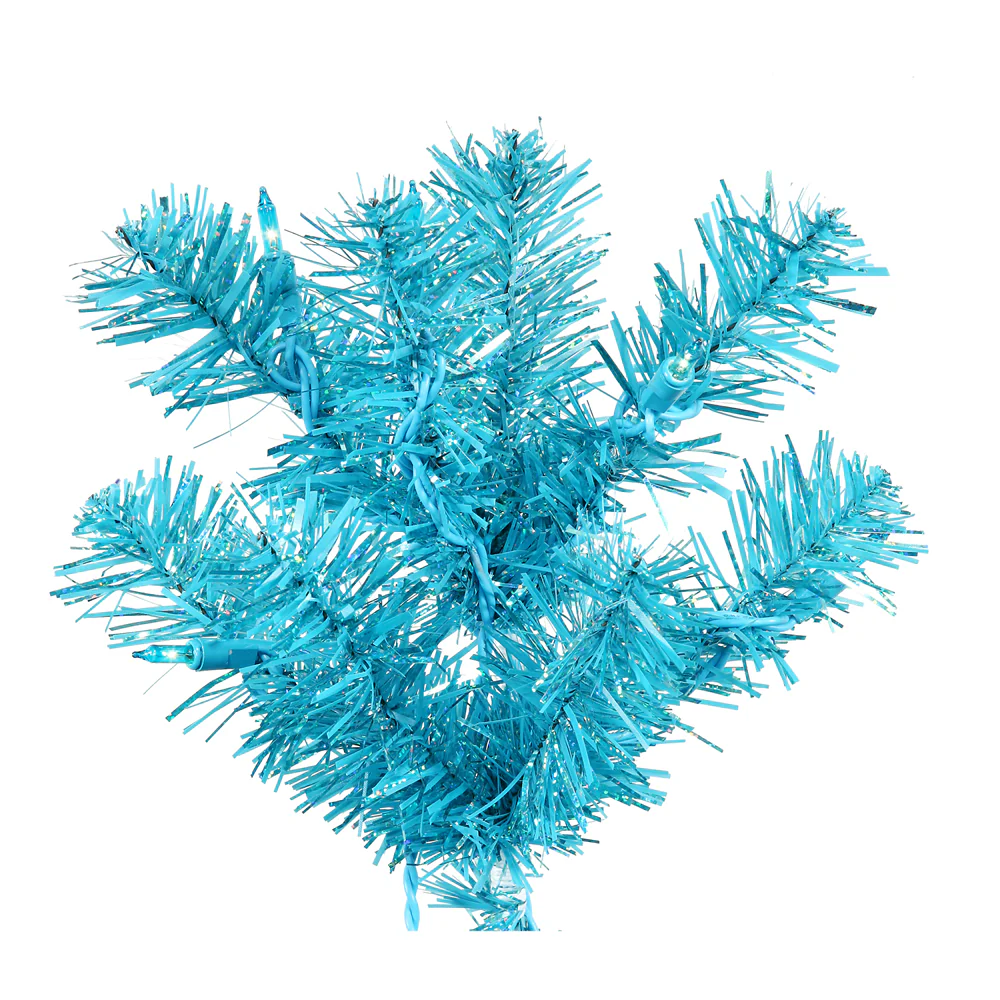 Vickerman 9' Sky Blue Artificial Christmas Tree Teal Dura-lit LED Lights. - Cheap-Us