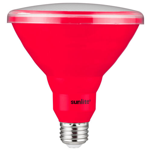 Sunlite 81475 LED PAR38 Colored Recessed Light Bulb, 15 watt (75W Equivalent), Medium (E26) Base, Floodlight, ETL Listed, Red, Pack of 3 - Cheap-Us