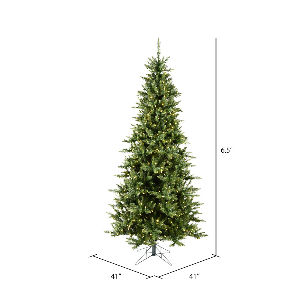 Vickerman 6.5' Camdon Fir Slim Artificial Christmas Tree Warm White Dura-lit LED Lights - Cheap-Us