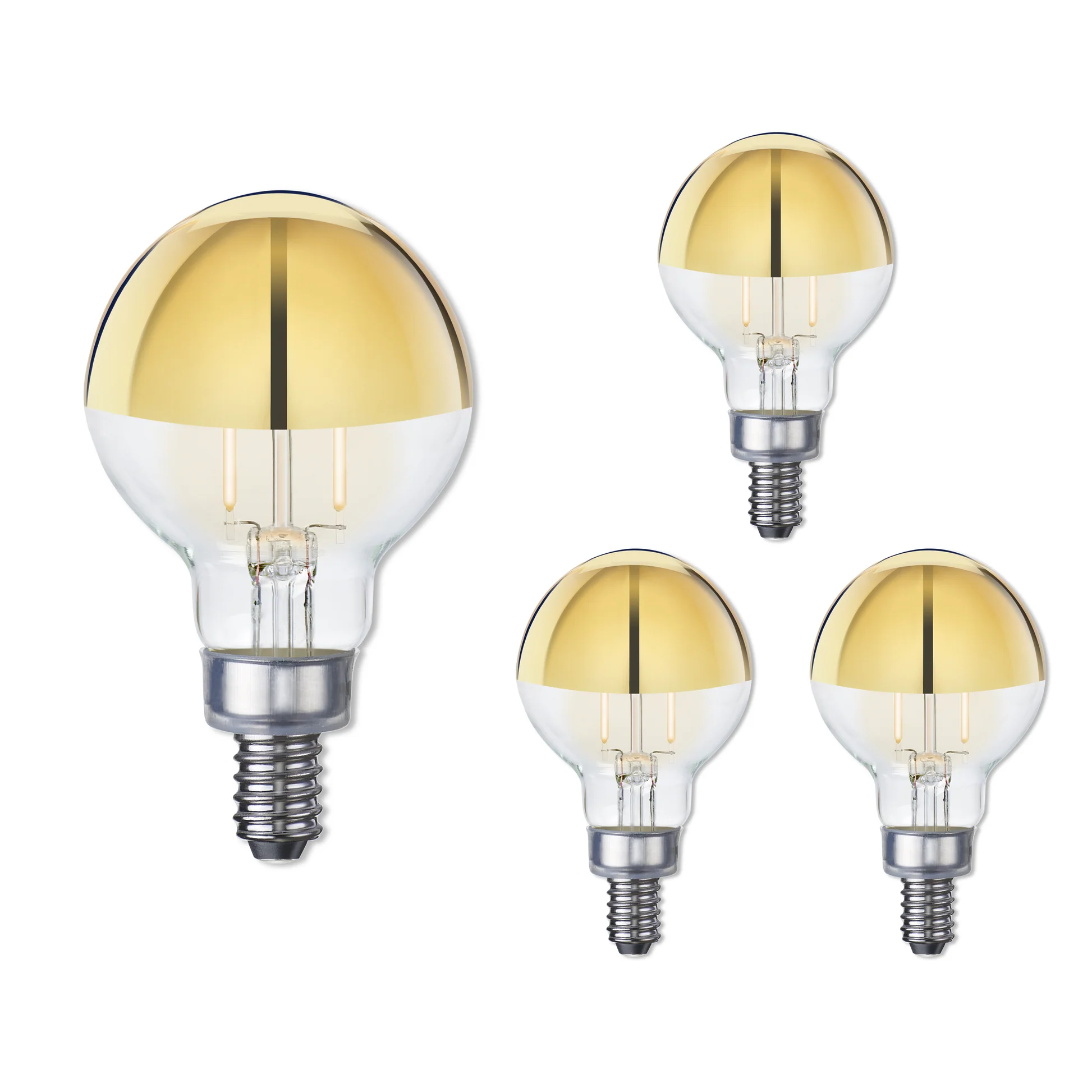 BULBRITE 2.5W LED G16 2700K FILAMENT HALF GOLD E12 FULLY COMPATIBLE DIMMING-4PK - Cheap-Us