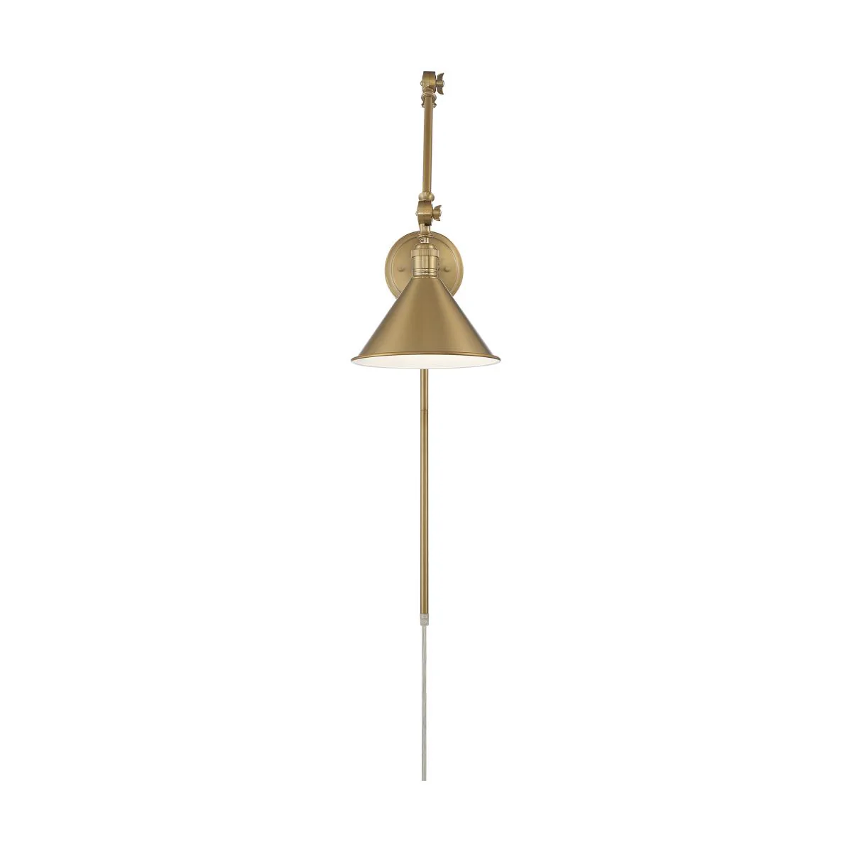 60-7361 DELANCEY SWING ARM FIXTURE Delancey Swing Arm Lamp; Burnished Brass with Switch - Cheap-Us