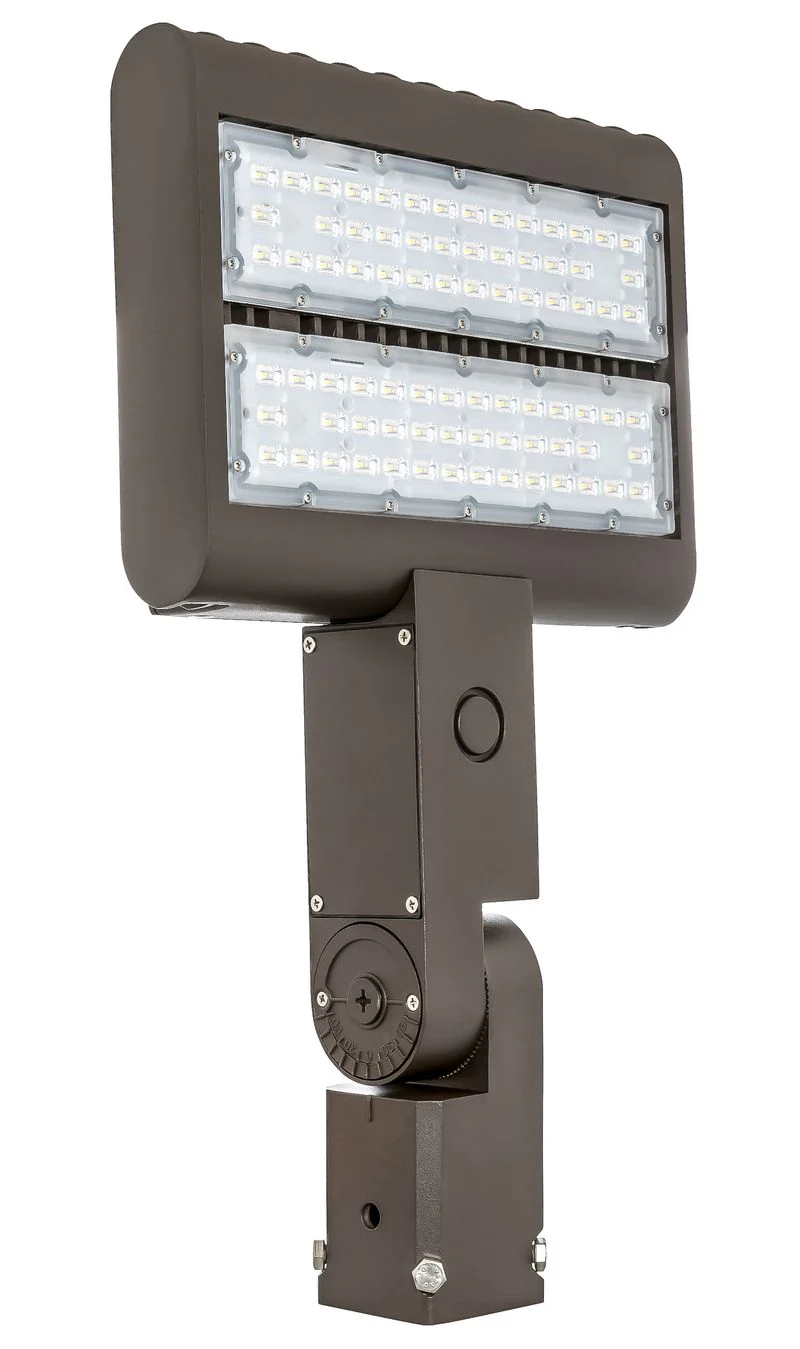 Westgate Slim LED Flood, 100~277V, 80W, 8000 Lumens, 3000K, Dark Bronze, Slipfitter W. K/O, IP65, UL, DLC, Final Production, 80W, 9600 Lumens, 3000K, Dark Bronze Finish, 0~10V Dimmable - Cheap-Us