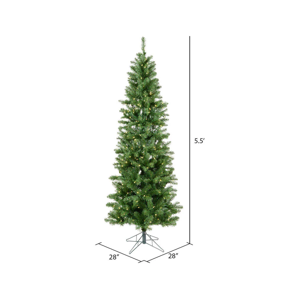 Vickerman 5.5' Salem Pencil Pine Artificial Christmas Tree Warm White LED Dura-lit Lights - Cheap-Us