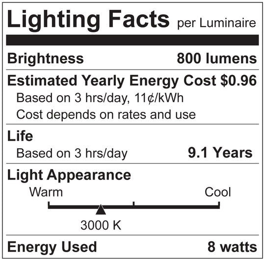 Luxrite LED A19 Light Bulb, E26 Medium Base, 8W, 3000K - Soft White, 800 Lumens, 80 CRI, Clear Glass Filament Finish, Dimmable, Pack of 8 (LR21613) - Cheap-Us