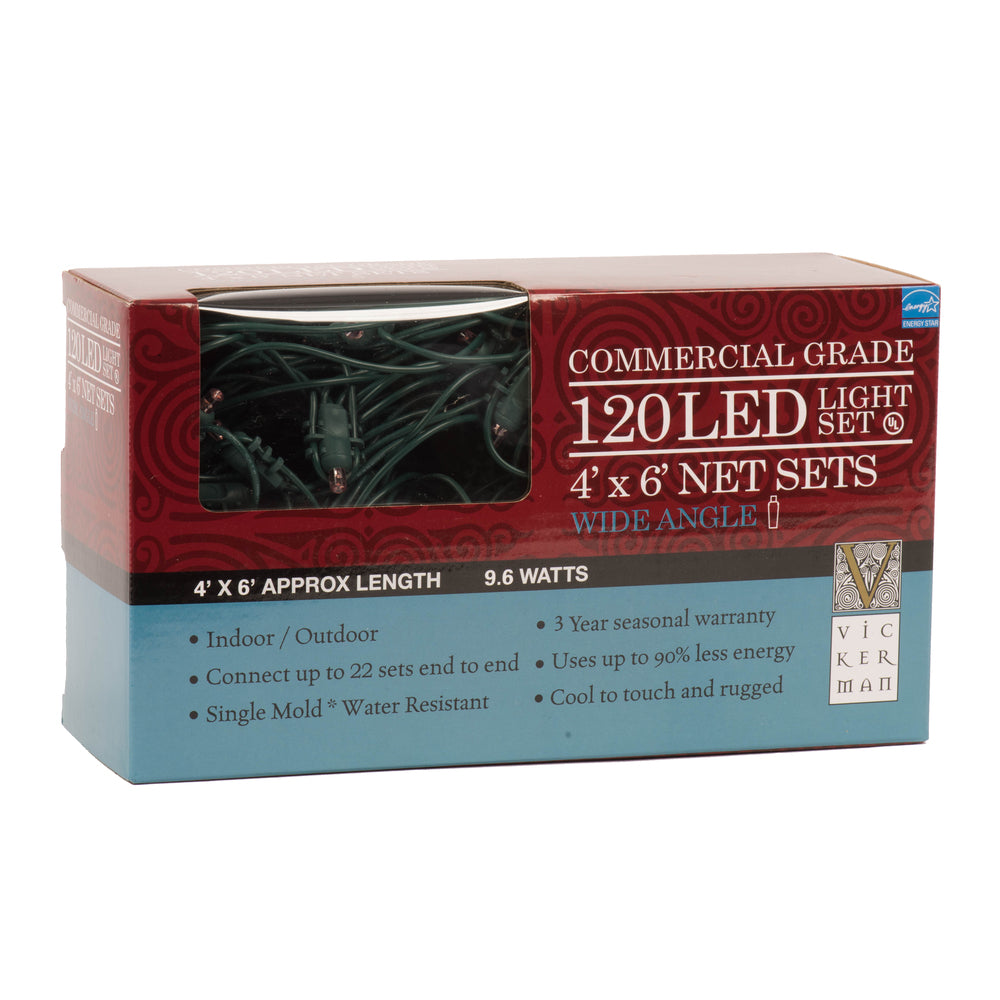 Vickerman 120 Pink Wide Angle Twinkle LED Christmas Net Light Set Green Wire - Cheap-Us