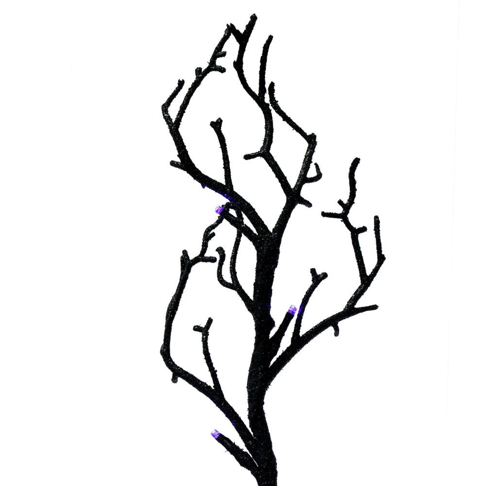 Vickerman 6' Black Twig Garland 48 Purple/Orange Lights. - Cheap-Us