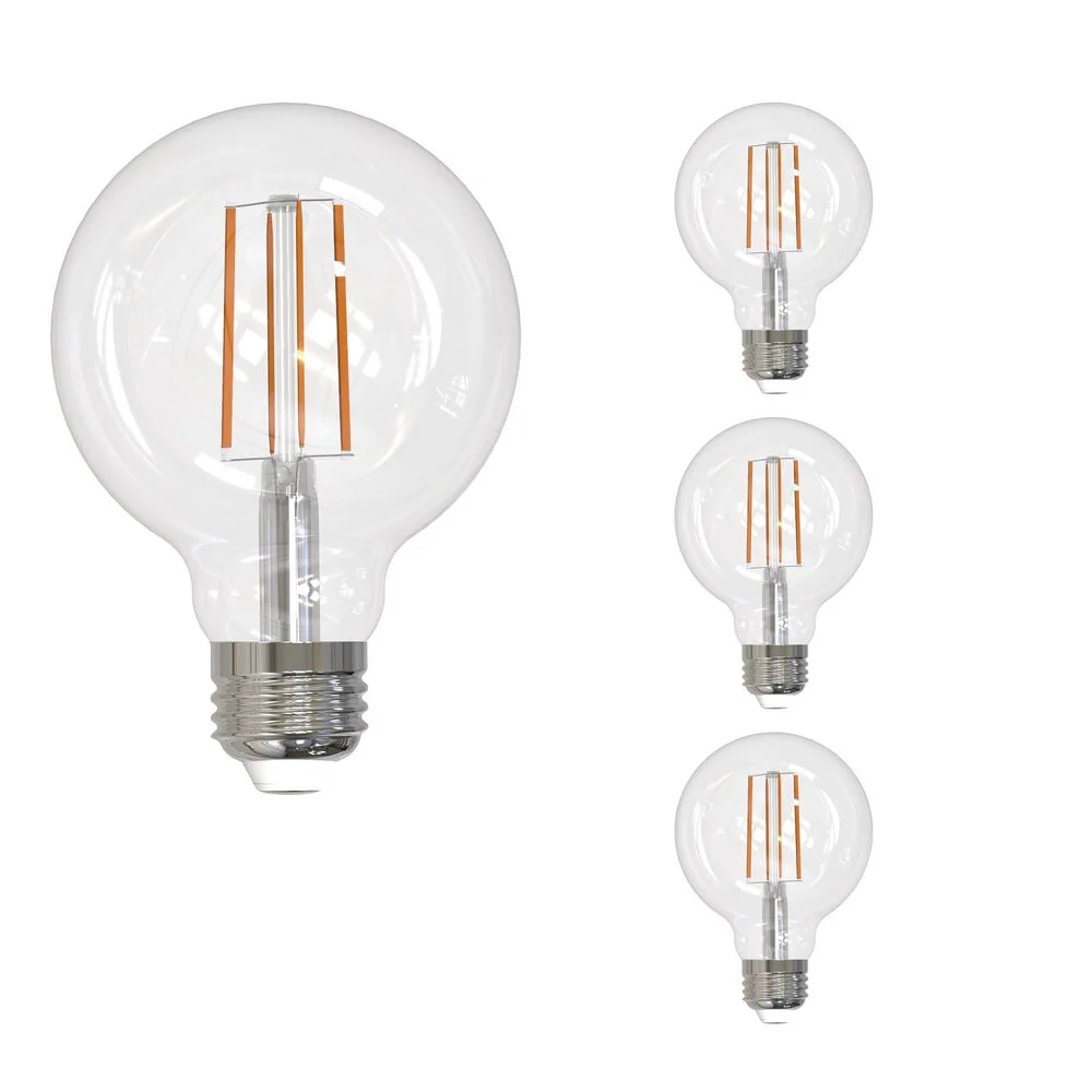 Bulbrite LED Filament Pack of (4) 13 Watt Dimmable G25 Light Bulbs with a Clear Finish and Medium (E26) Base - 2700K (Warm White Light), 1400 Lumens - Cheap-Us