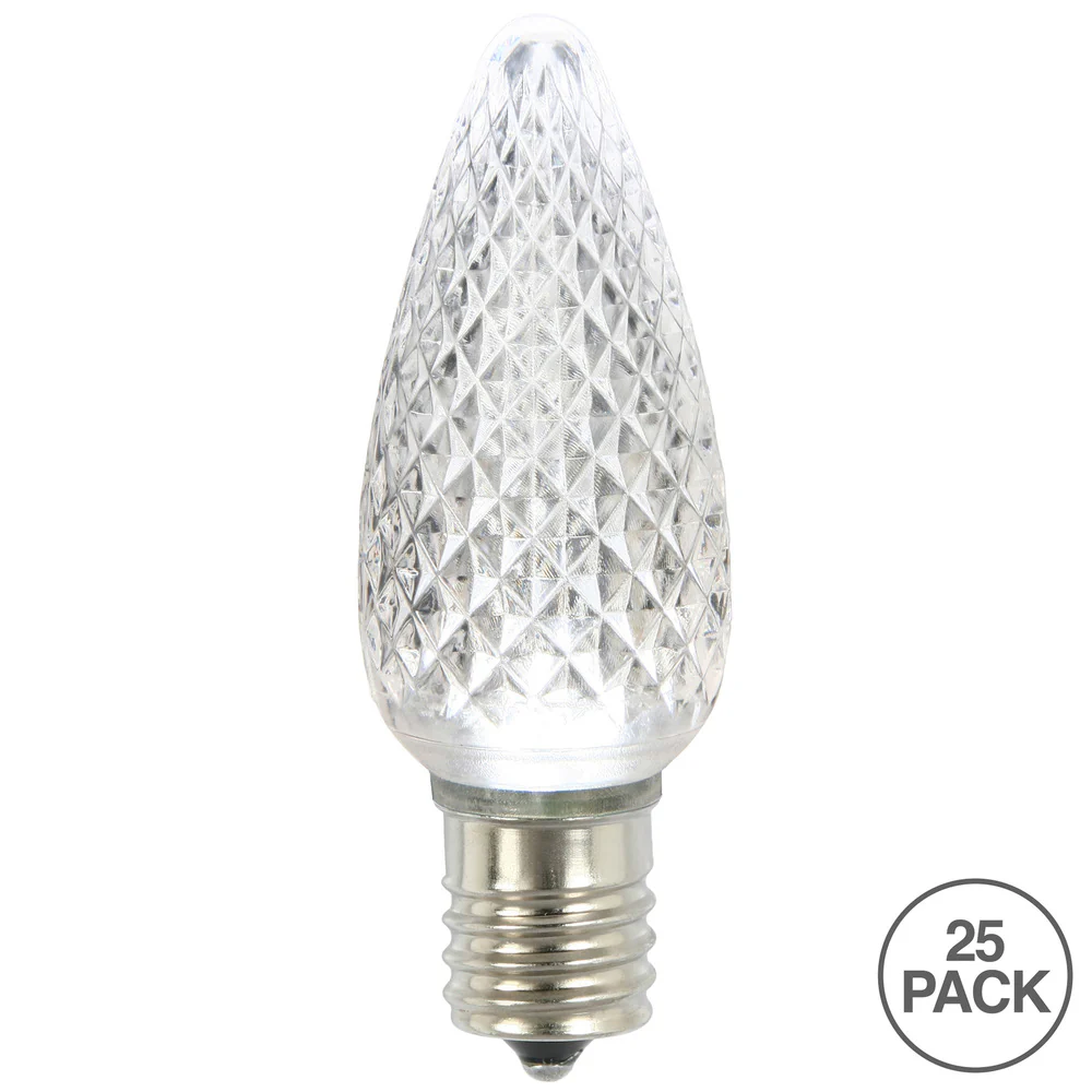 Vickerman C9 LED Pure White Faceted Replacement Bulb, - 50 Pack - Cheap-Us
