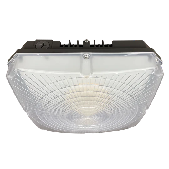 Luxrite LED 40W Garage Canopy, WATTAGE Selectable - 28/35/40, Lumens Selectable - 3360/4200/4800, Color Selectable - 3000K/4000K/5000K, Black Finish, 80 CRI, Dimmable (LR40717) - Cheap-Us