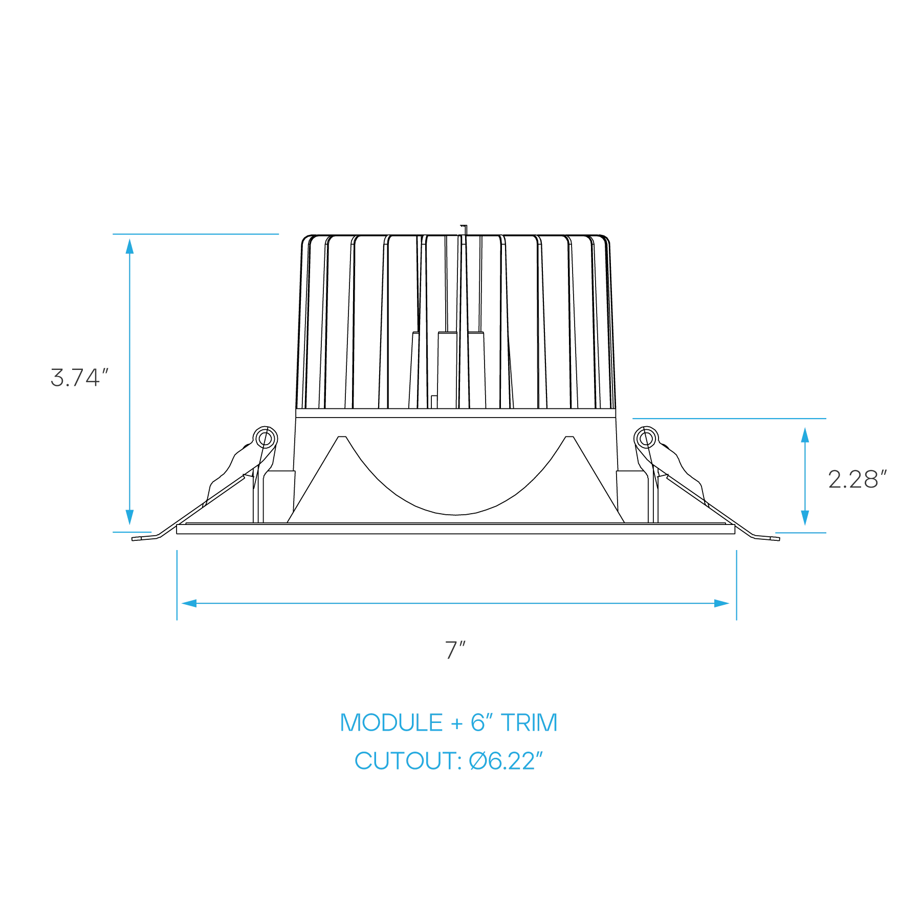 Luxrite 6 Inch Square Trim Replacement - White Finish (LR24995) - Cheap-Us