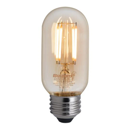 BULBRITE LED T14 MEDIUM SCREW (E26) 4W DIMMABLE FILAMENT LIGHT BULB 2200K/AMBER 40W INCANDESCENT EQUIVALENT 4PK (776605) - Cheap-Us