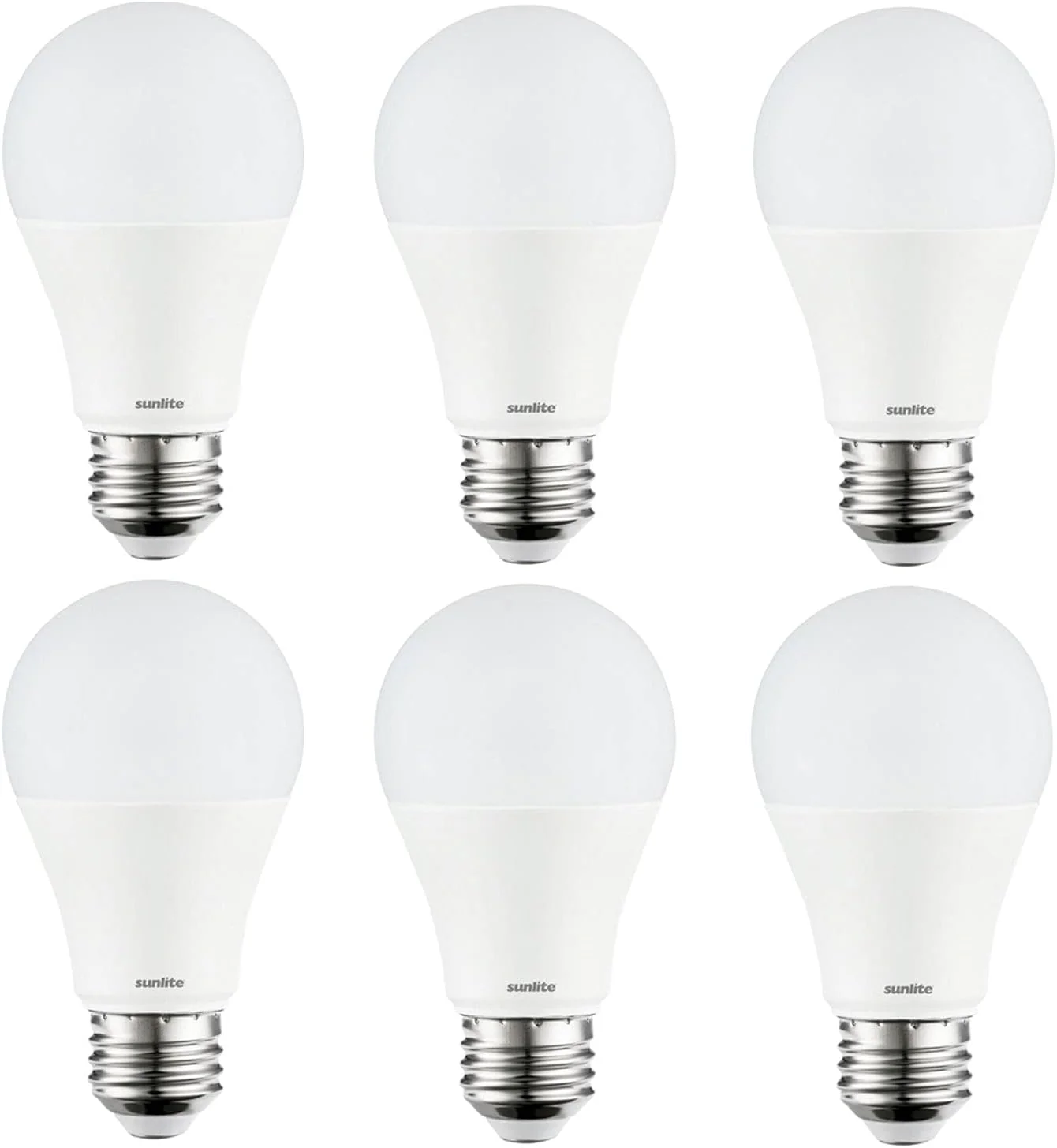 Sunlite LED A19 Standard Light Bulb, 6 Watts (40 Watt Equivalent), 450 Lumens, Medium Base (E26), Dimmable, UL Listed, Energy Star, 5000K Super White, 6 Pack - Cheap-Us