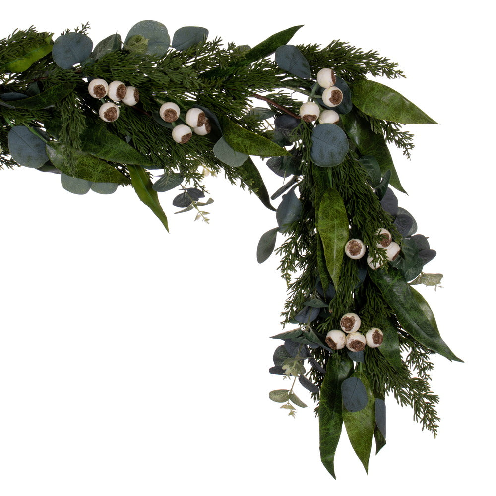 Vickerman 6' Green Artificial Eucalyptus Berry Garland. - Cheap-Us