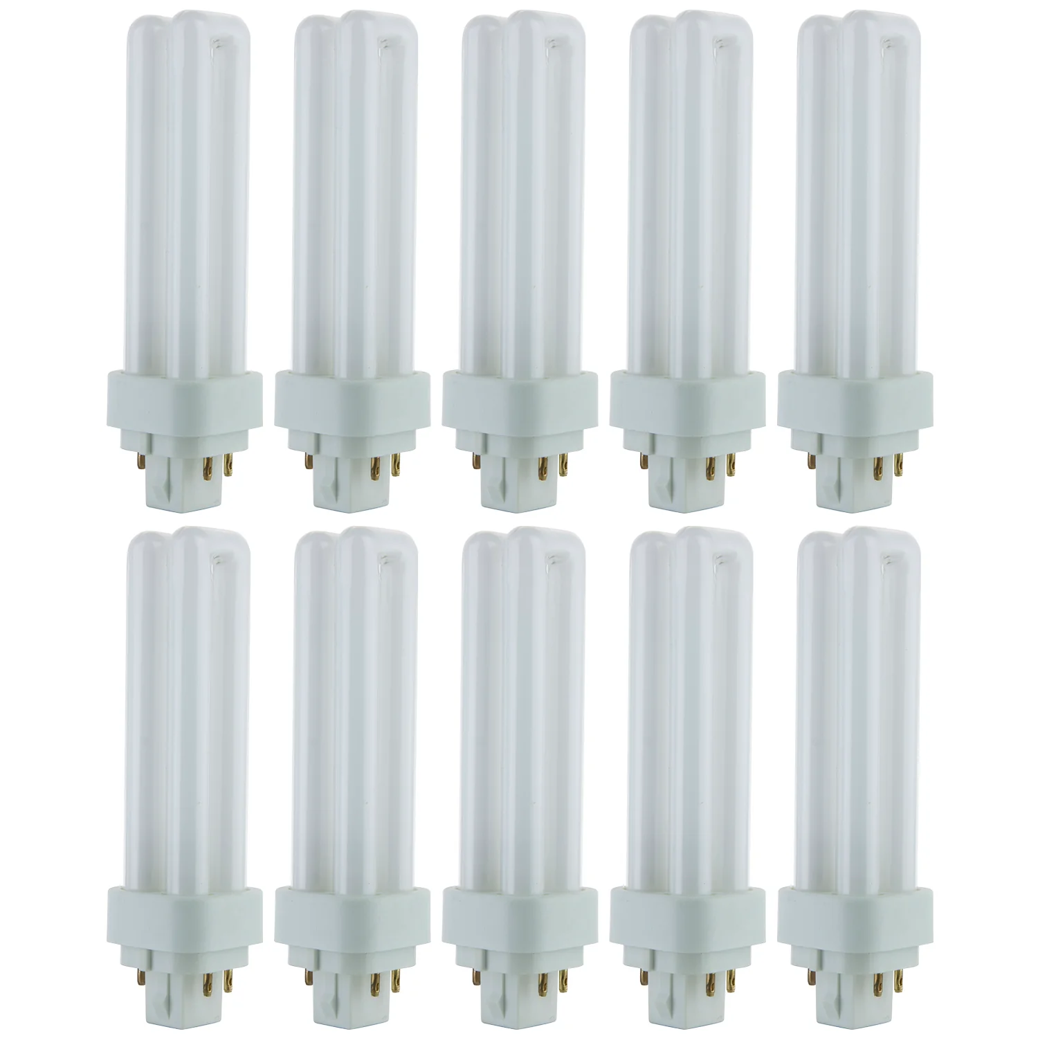 Sunlite PLD13/E/SP41K/10PK 4100K Cool White Fluorescent 13W PLD Double U-Shaped Twin Tube CFL Bulbs with 4-Pin G24Q-1 Base (10 Pack) - Cheap-Us