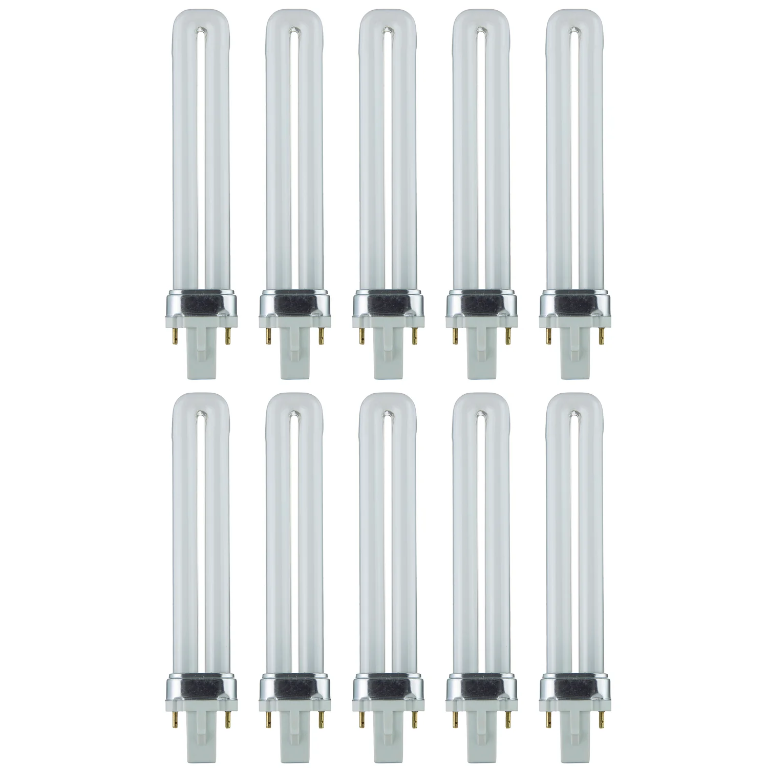 Sunlite PL9/SP35K/10PK 2-Pin Fluorescent 9W 3500K Neutral White U Shaped PL CFL Twin Tube Plugin Light Bulbs with G23 Base (10 Pack) - Cheap-Us