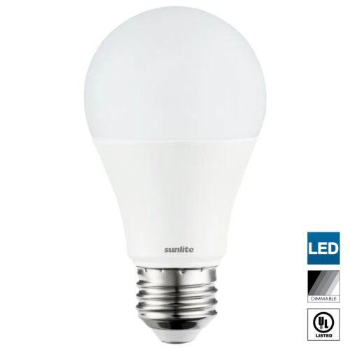 Sunlite 88348-SU LED A19 Standard Light Bulb, 5.5 Watts (40 Watt Equivalent), 450 Lumens, Medium Base (E26), Dimmable, UL Listed, Energy Star, 4000K Cool White, Pack OF 12 - Cheap-Us