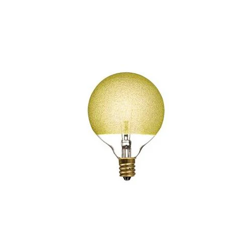 Bulbrite 40G16/ICE/E12 40 Watt Incandescent Crystal Collection G16 Globe, Candelabra Base, Amber Ice - Cheap-Us