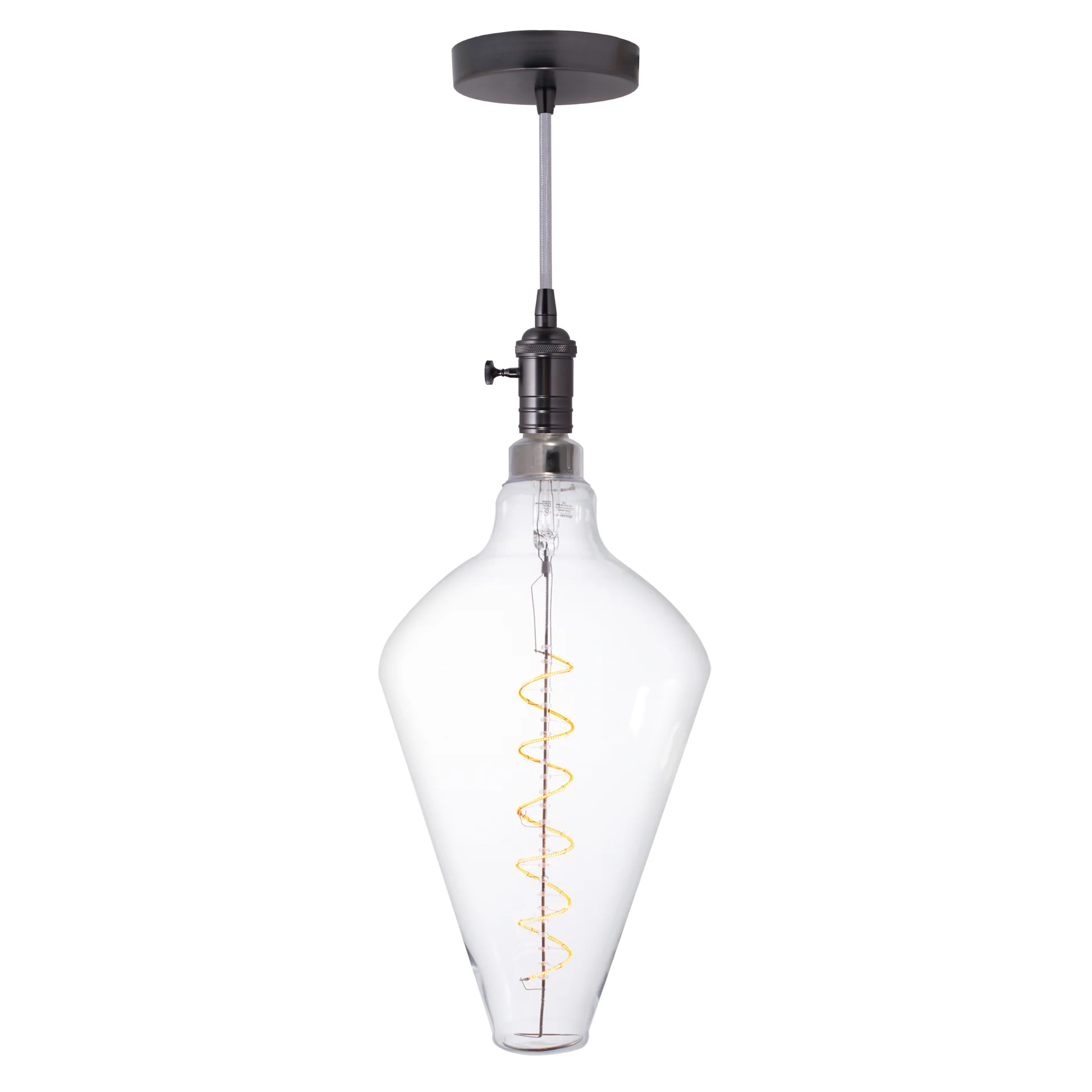 Bulbrite LED Grand Bulb and Pendant Kit of (1) 4 Watt Clear Glass 15