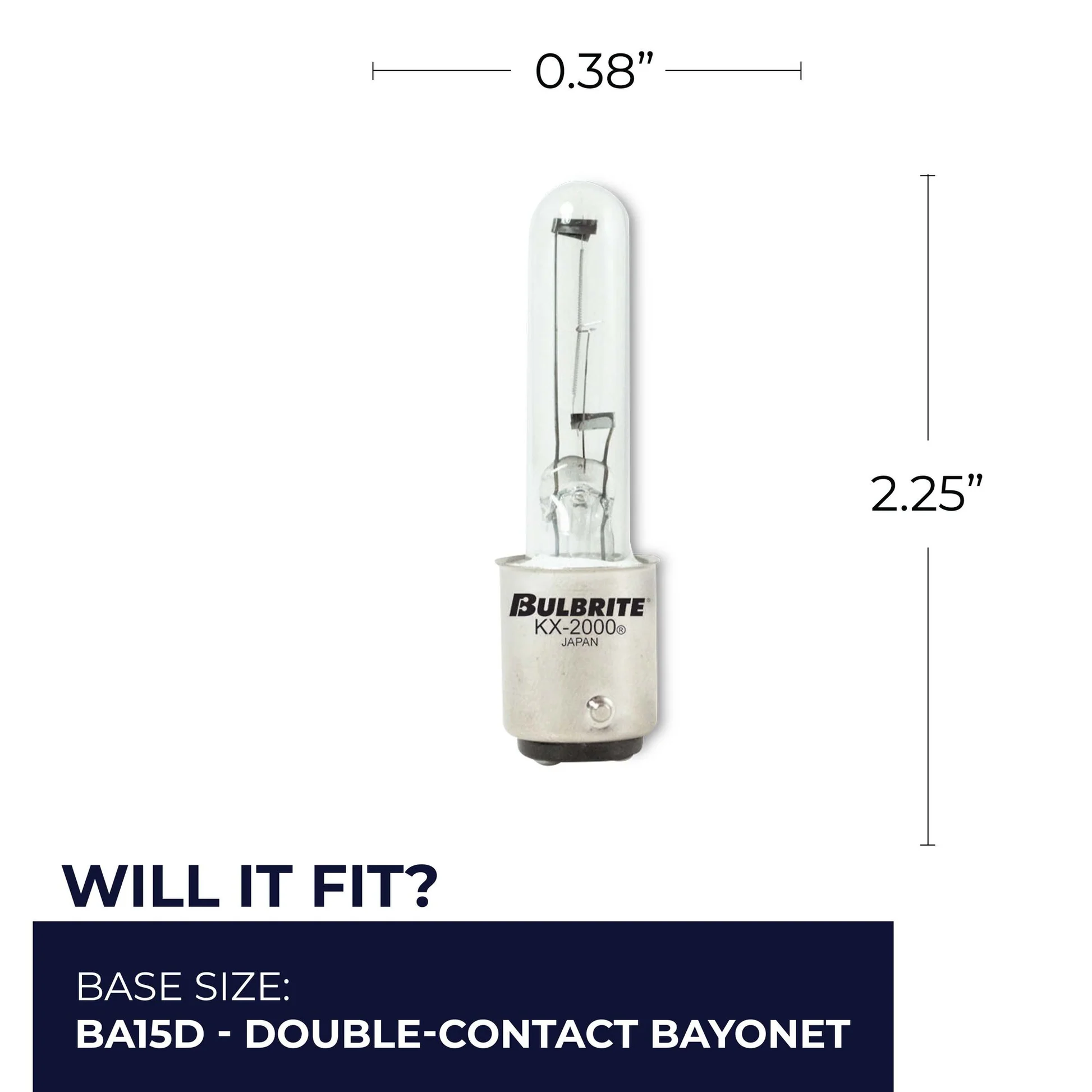 BULBRITE KRYPTON/XENON T3 DOUBLE-CONTACT BAYONET (BA15d) 60W DIMMABLE LIGHT BULB 2700K/WARM WHITE 2PK (473260) - Cheap-Us