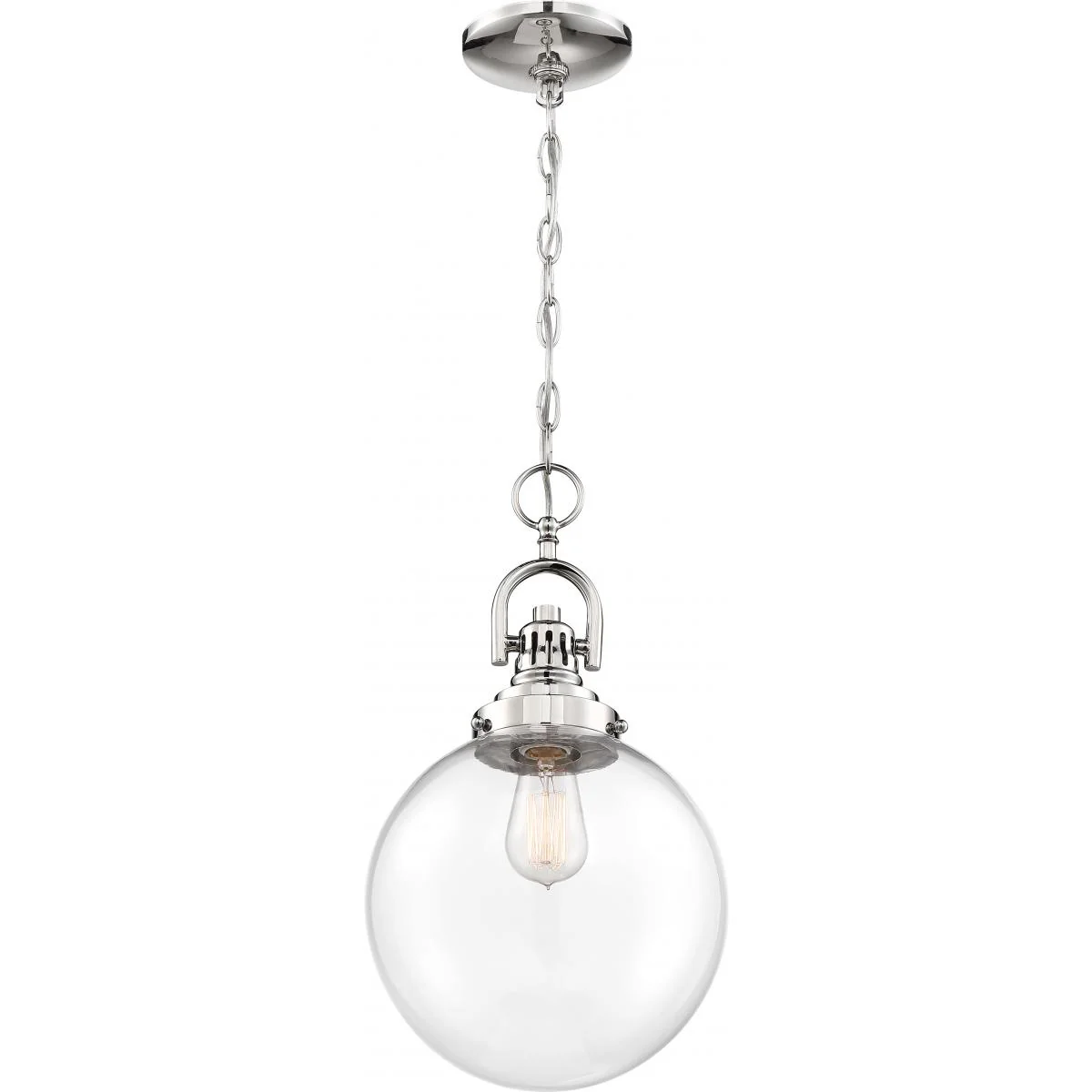 60-6672 SKYLOFT 1 LIGHT PENDANT Skyloft -1 Light Pendant - with Clear Glass - Polished Nickel Finish - Cheap-Us