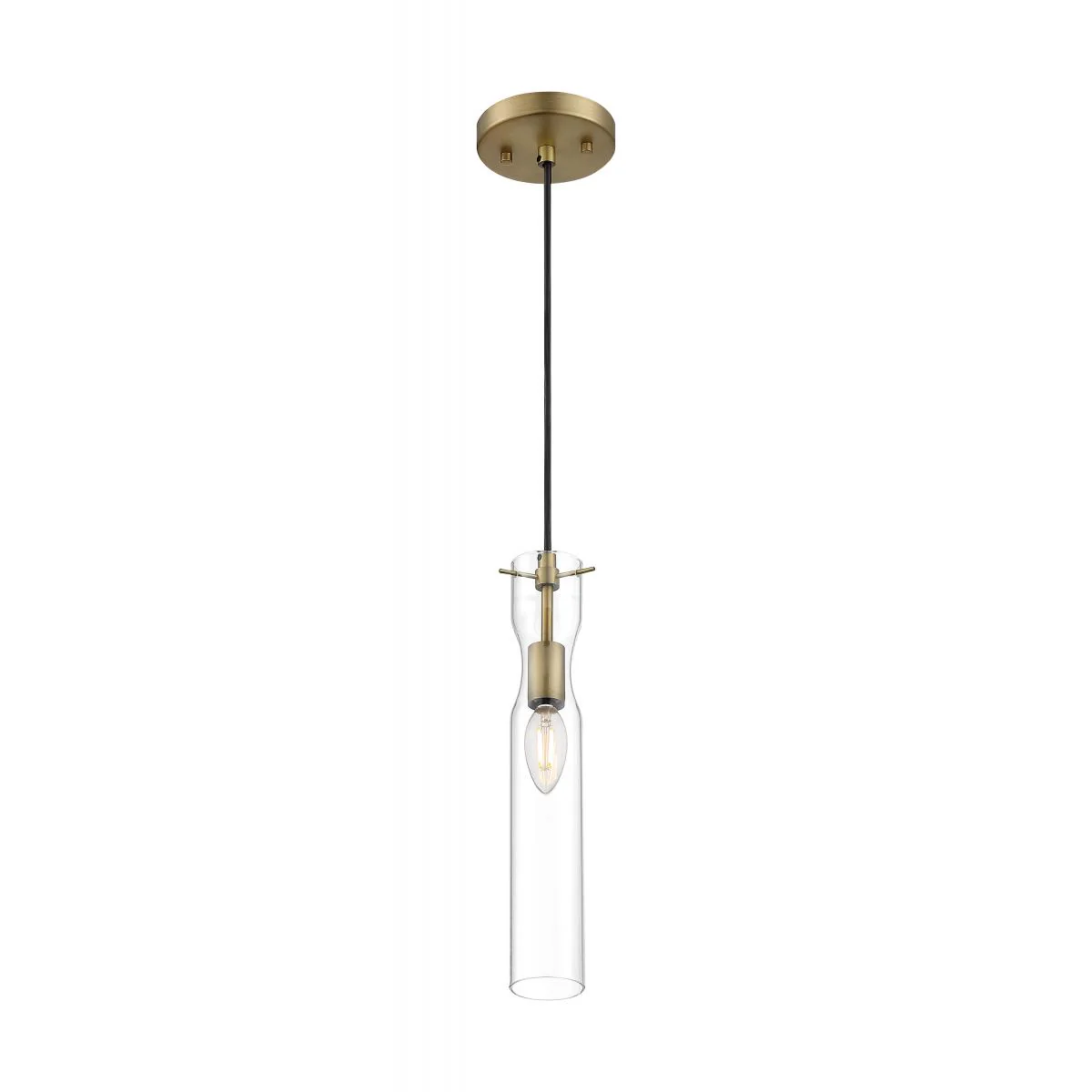60-6856 SPYGLASS 1 LIGHT MINI PENDANT Spyglass - 1 Light Mini Pendant with Clear Glass - Vintage Brass Finish - Cheap-Us