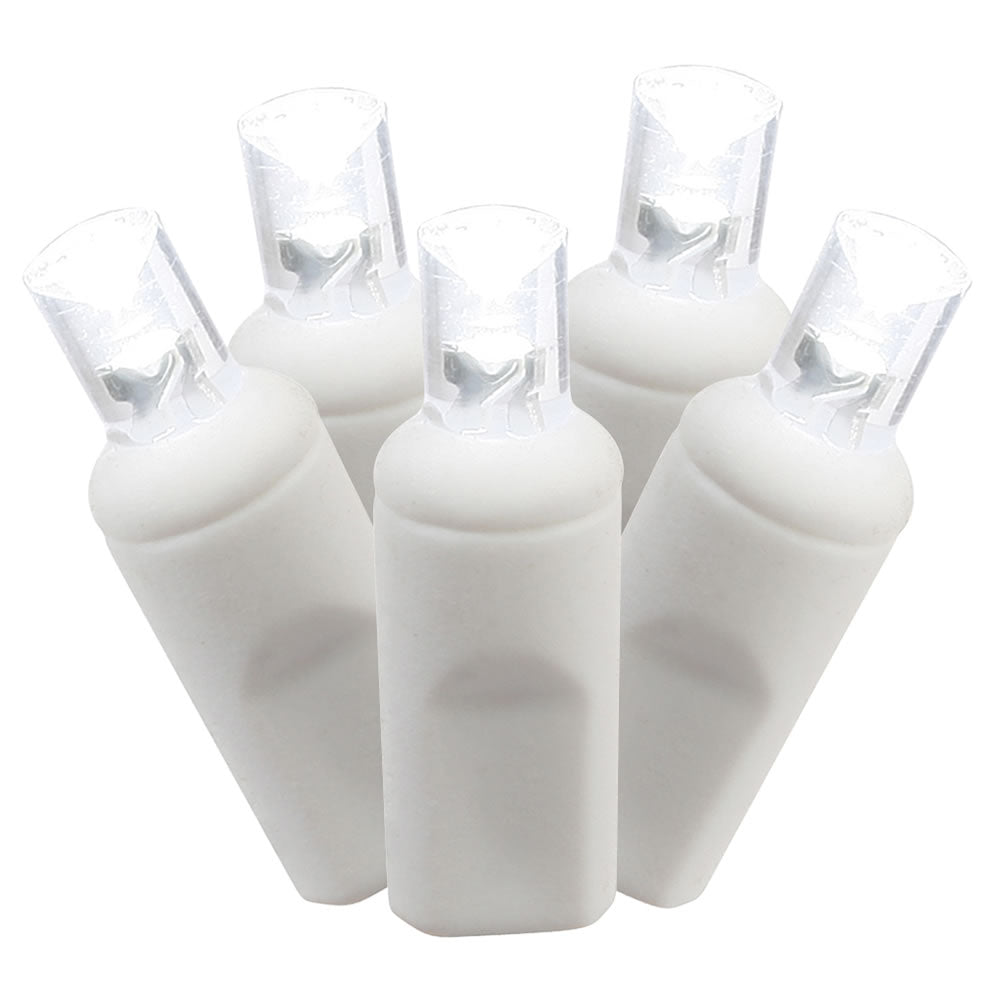 Vickerman 50 Pure White Wide Angle LED Light on White Wire, 25' Christmas Single Mold Light Strand- 2 Pack - Cheap-Us