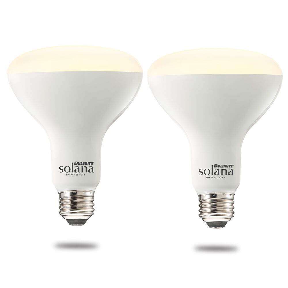 Bulbrite Solana 2-Pack BR30 WiFi Connected Ceiling LED Smart Light Bulb, Frost - Cheap-Us