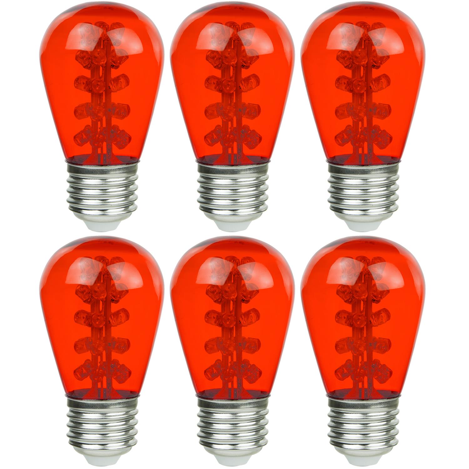 Sunlite LED S14 Colored Sign 0.9W (10W Equivalent) Bulb Medium (E26) Base, Red - Cheap-Us