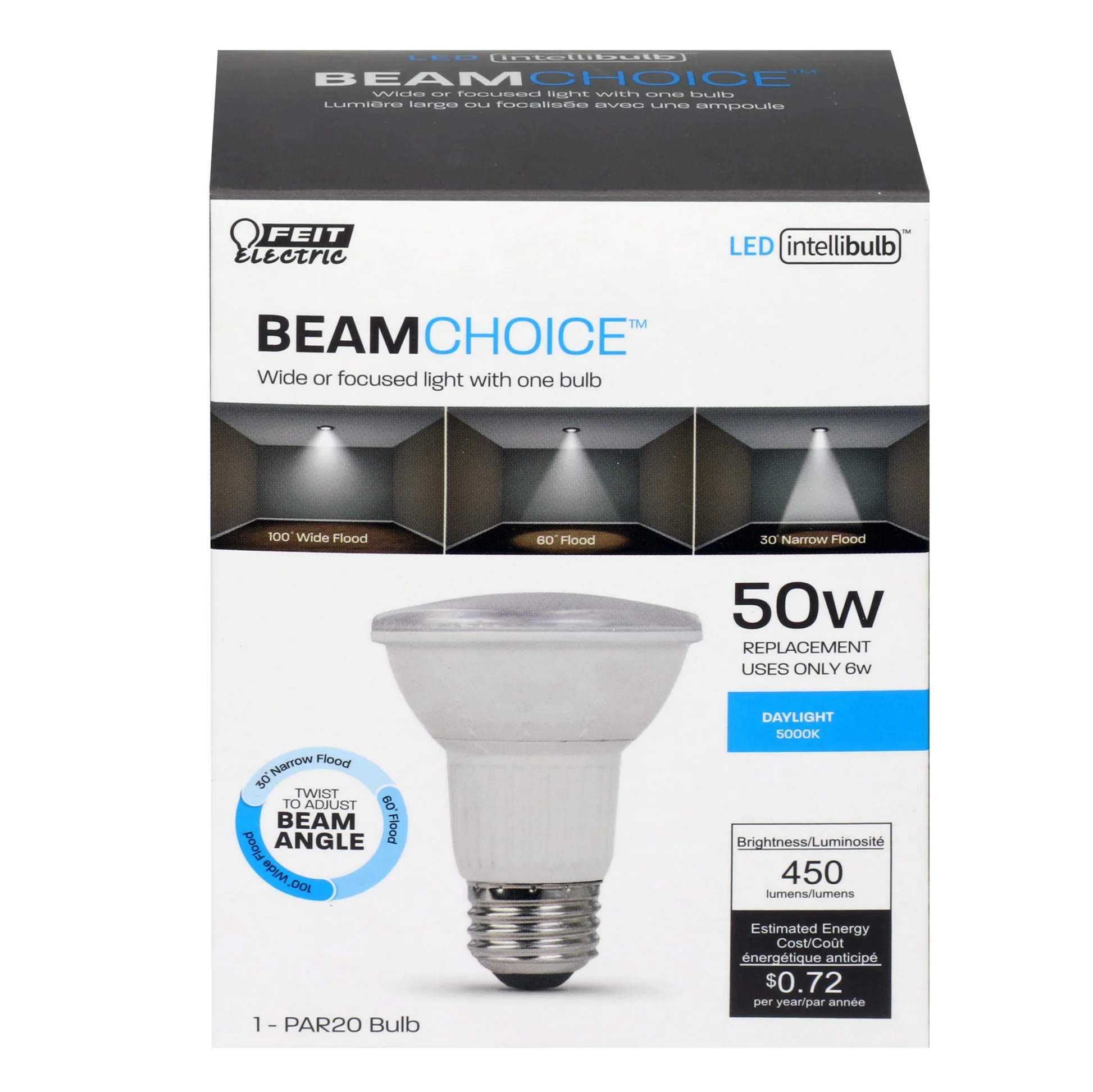 50 Watt Equivalent Daylight PAR20 Dimmable Intellibulb BeamChoice LED - Cheap-Us