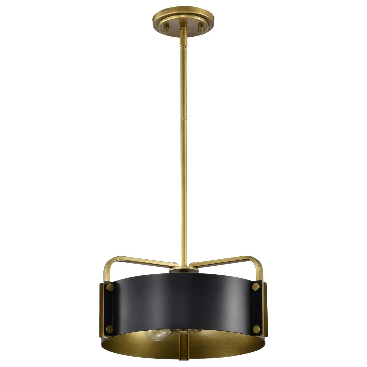 60-7842 ALTOS 3 LIGHT SMALL PENDANT Altos 3 Light Small Pendant; Matte Black and Natural Brass Finish - Cheap-Us