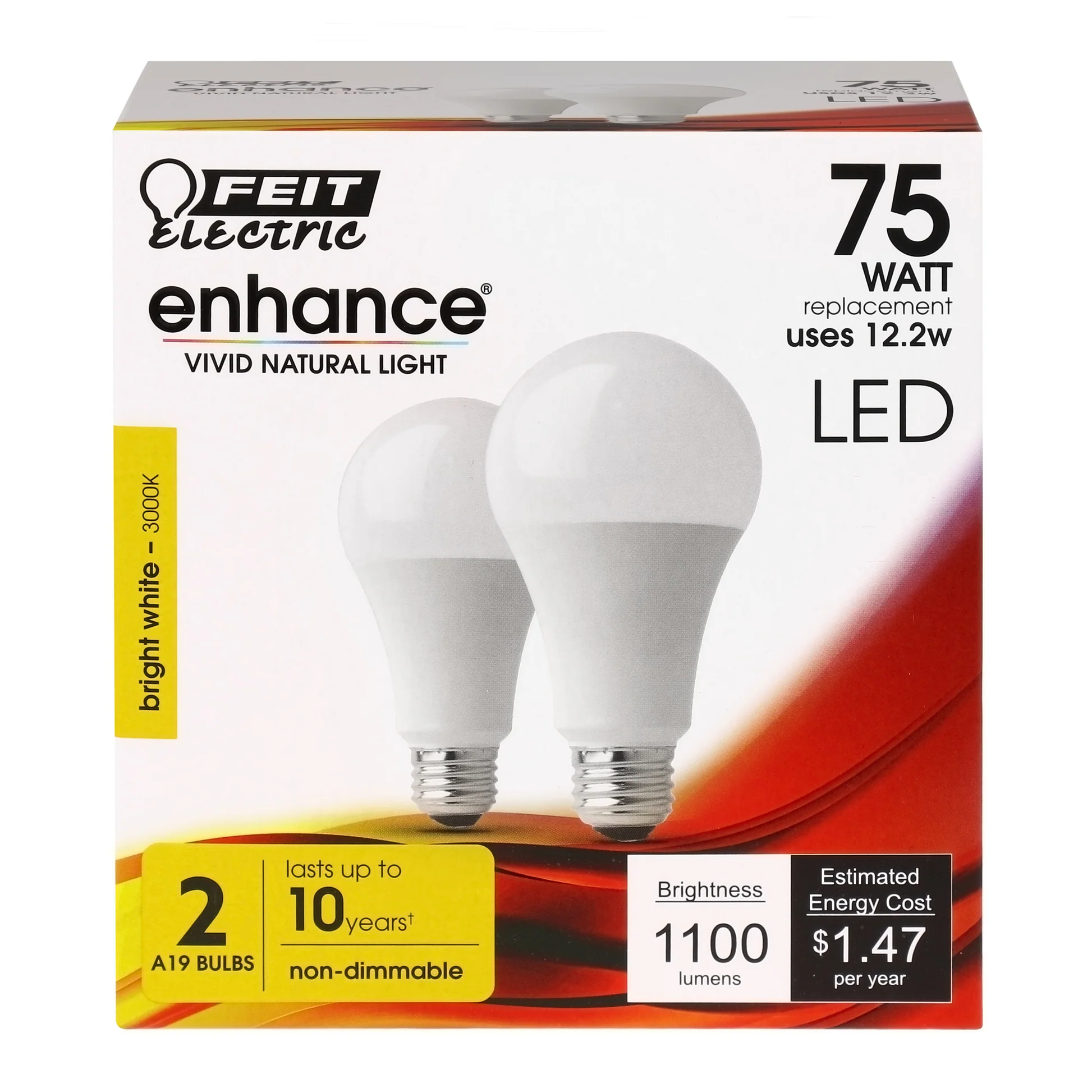 75-Watt Equivalent A19 Bright White General Purpose LED (2-Pack) - Cheap-Us