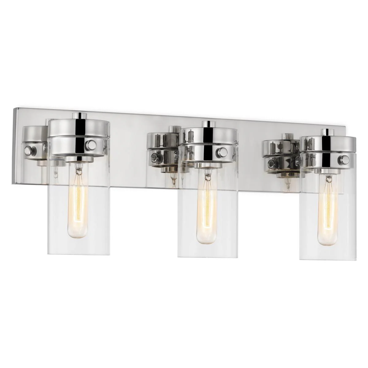 60-7633 INTERSECTION 3LT VANITY Intersection; 3 Light; Vanity; Polished Nickel with Clear Glass - Cheap-Us