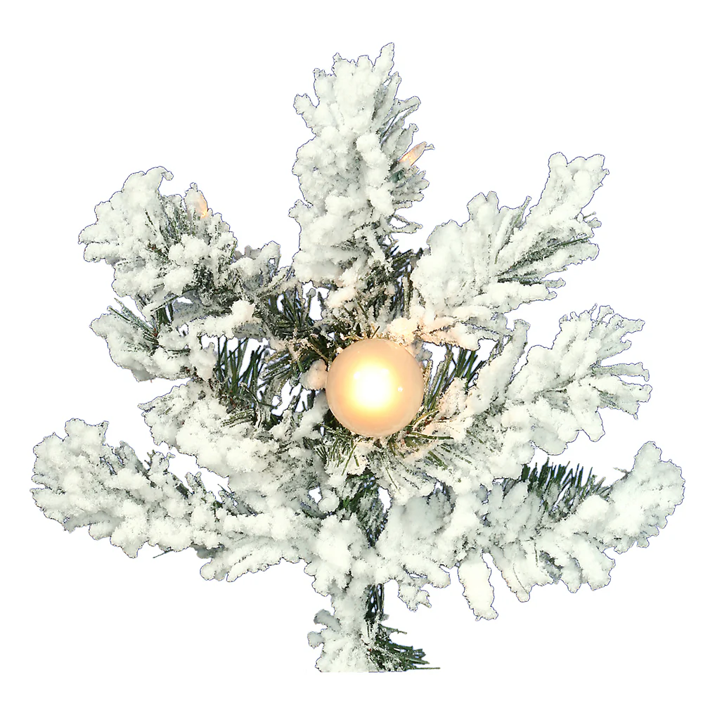 Vickerman 6.5' Flocked Alaskan Pine Artificial Christmas Tree Clear Dura-Lit lights - Cheap-Us