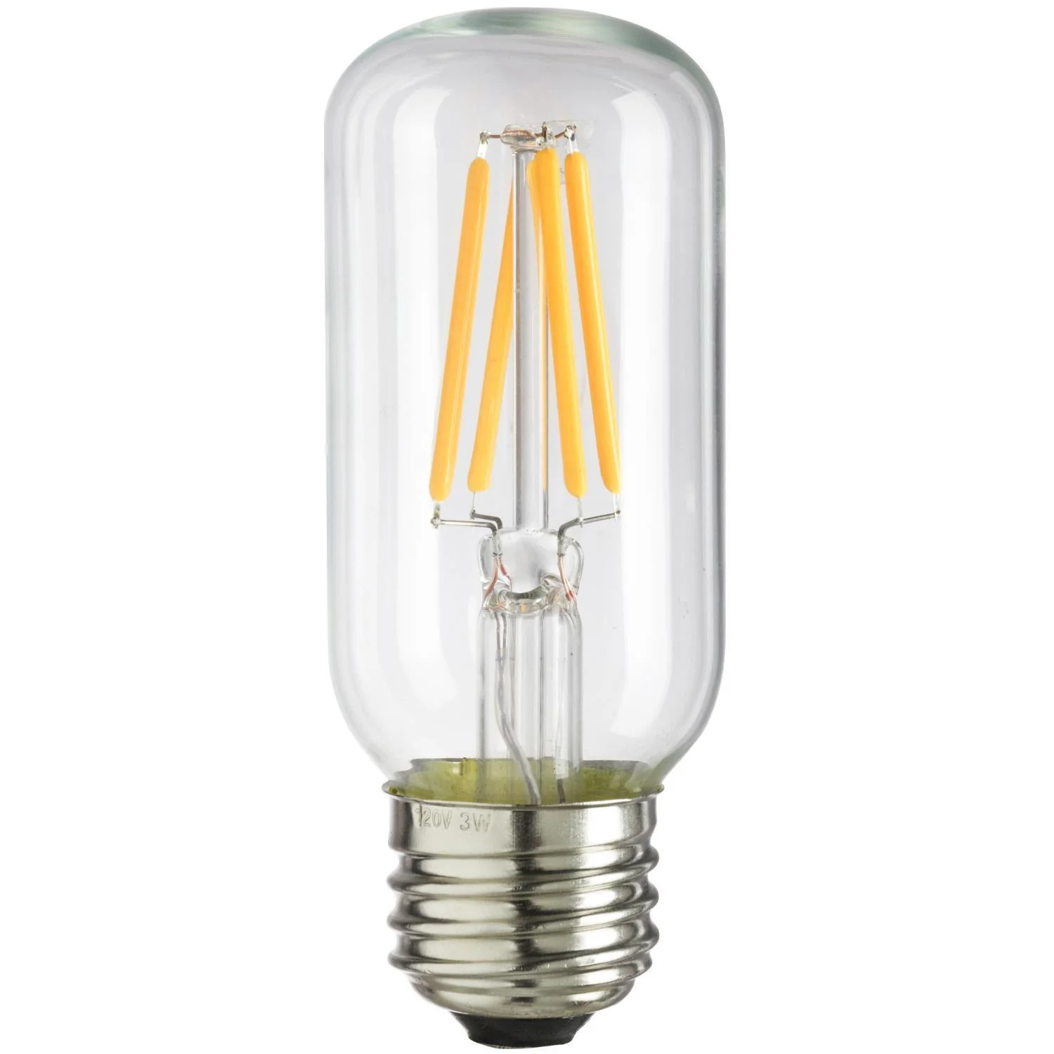 Sunlite 80458 LED Filament T12 Tubular Light Bulb, 3 Watts (25W Equivalent), 240 Lumens, UL Listed, 104 mm, Medium E26 Base, Dimmable, 2200K Amber, Pack of 6 - Cheap-Us