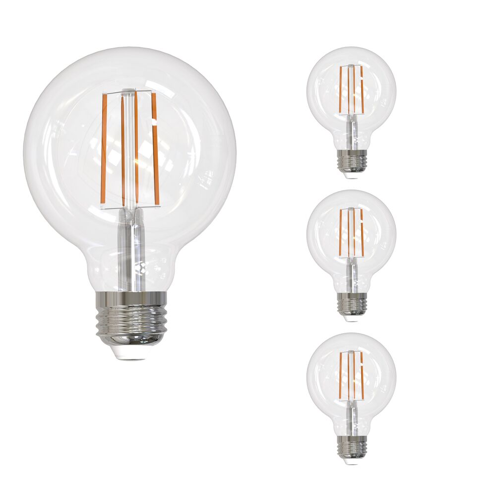 Bulbrite LED Filament Pack of (4) 13 Watt Dimmable G25 Light Bulbs with a Clear Finish and Medium (E26) Base - 3000K (Soft White Light), 1400 Lumens - Cheap-Us