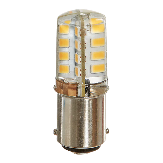 Luxrite LED T4 Shaped Double Contact Light Bulb, BA15D Base, 3W, 200 Lumens, 120V, 2700K - Warm White, 80 CRI, Clear Finish (LR24629) - Cheap-Us