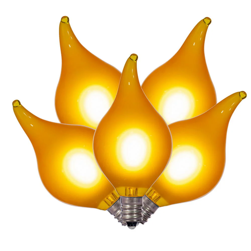 Vickerman 5 Amber LED G45 Glass Flame Tip Replacement Bulbs. - Cheap-Us